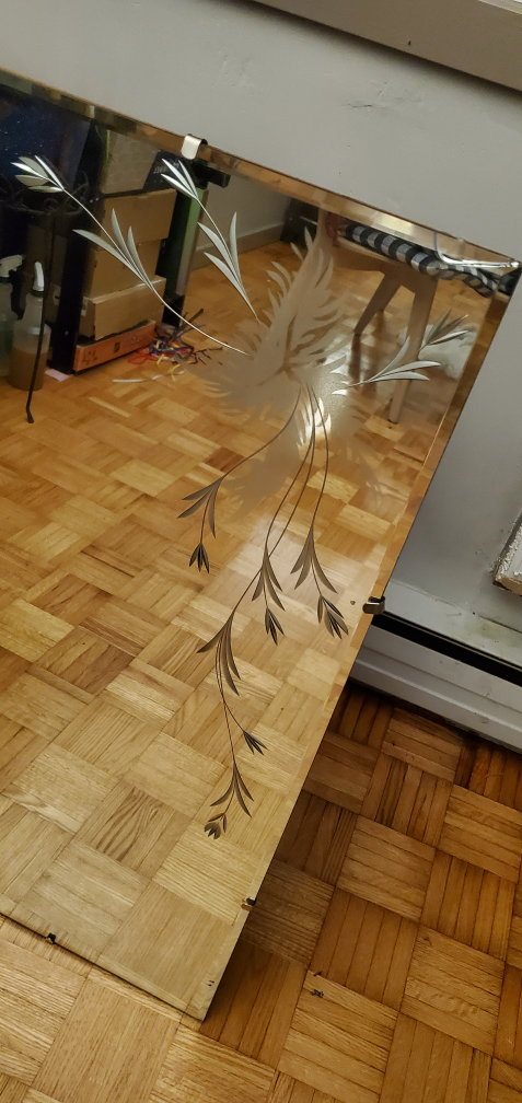 Vintage Etched Glass Mirror - photo 2