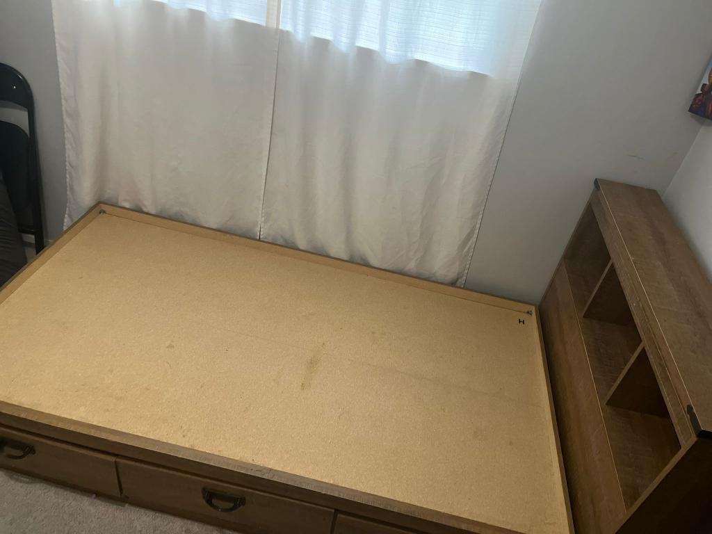 Twin Bed Frame with Storage & Headboard - photo 3
