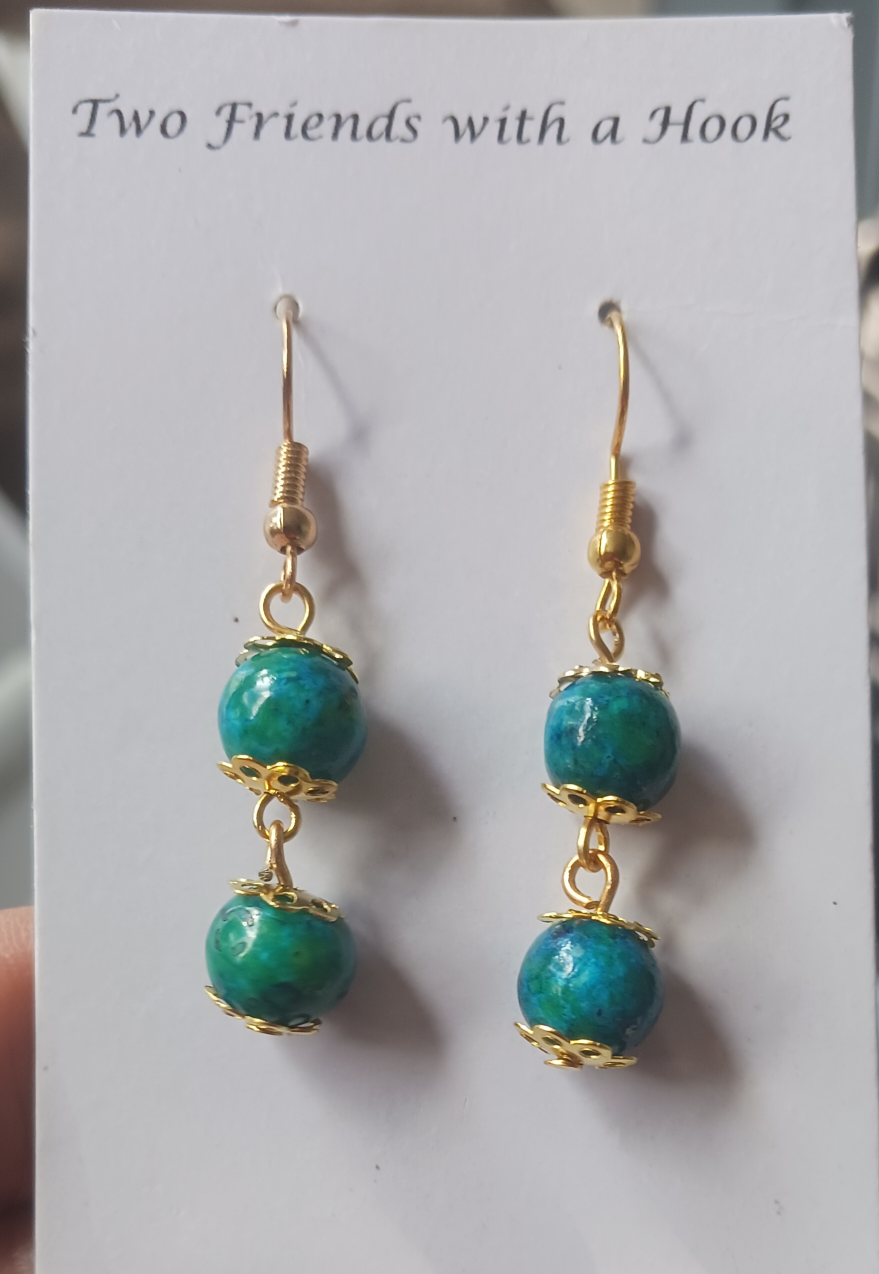 Handmade Beaded Dangle Earrings - photo 4