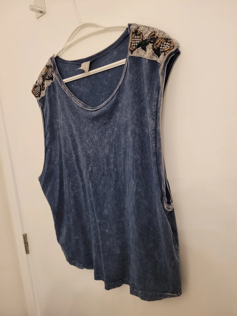 CLOSET CLEAROUT -American Age Blue Tank Top image indicator(3)