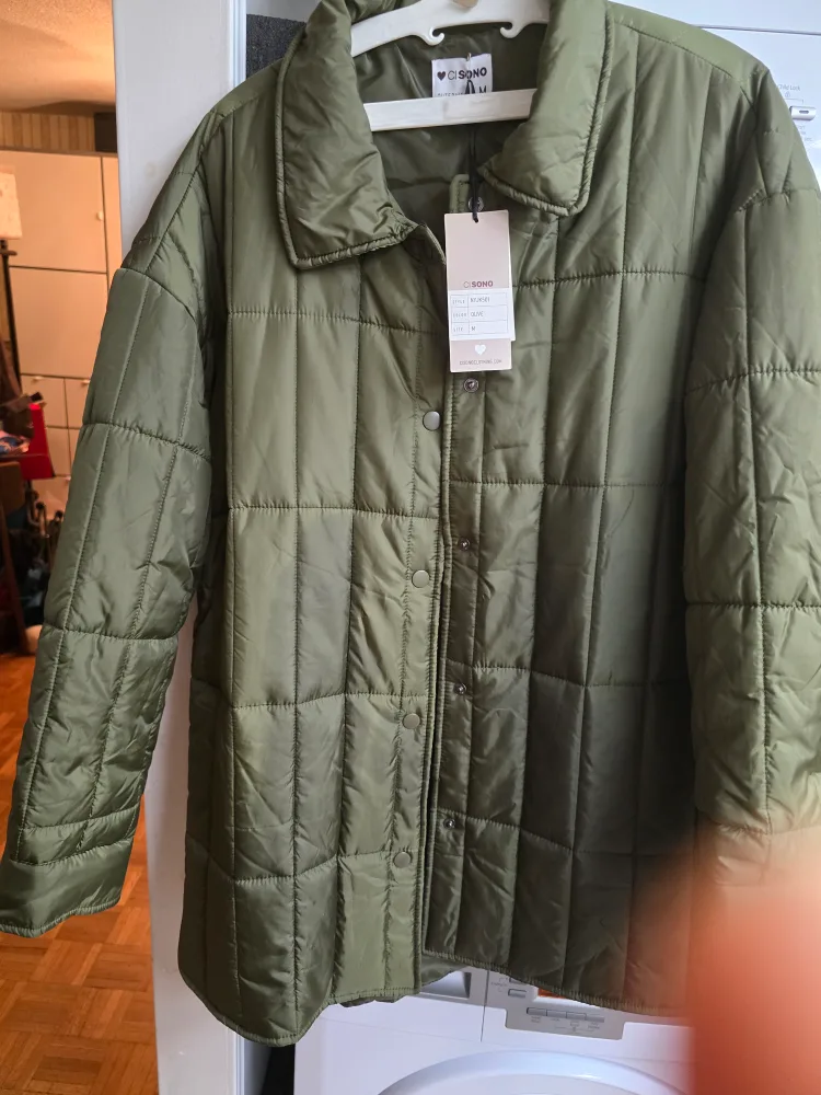 Ci Sono Olive Quilted Light Jacket - Size M thumbnail