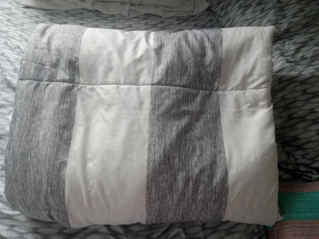 Grey and White Striped Duvet Cover thumbnail