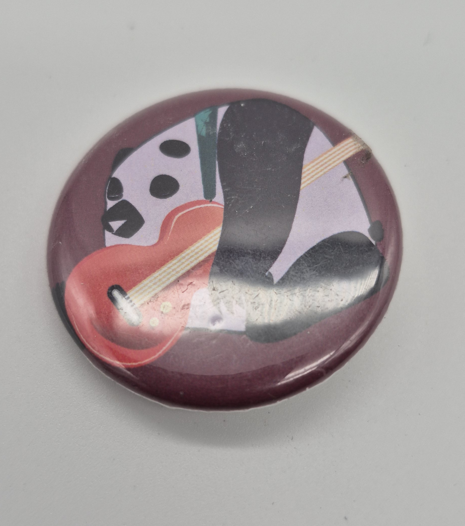 Panda Playing Guitar Pinback Button