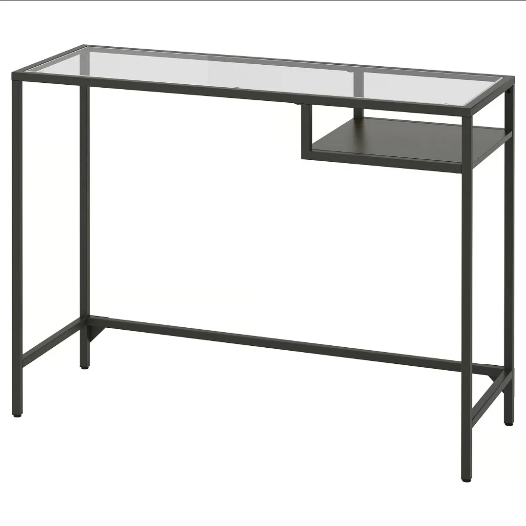 Simple Modern Metal and Tempered Glass Desk thumbnail
