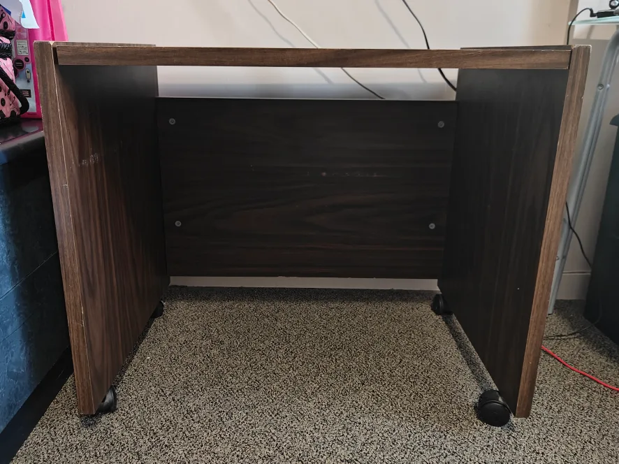 Brown Wood Rolling Side Table 🧡💖 thumbnail