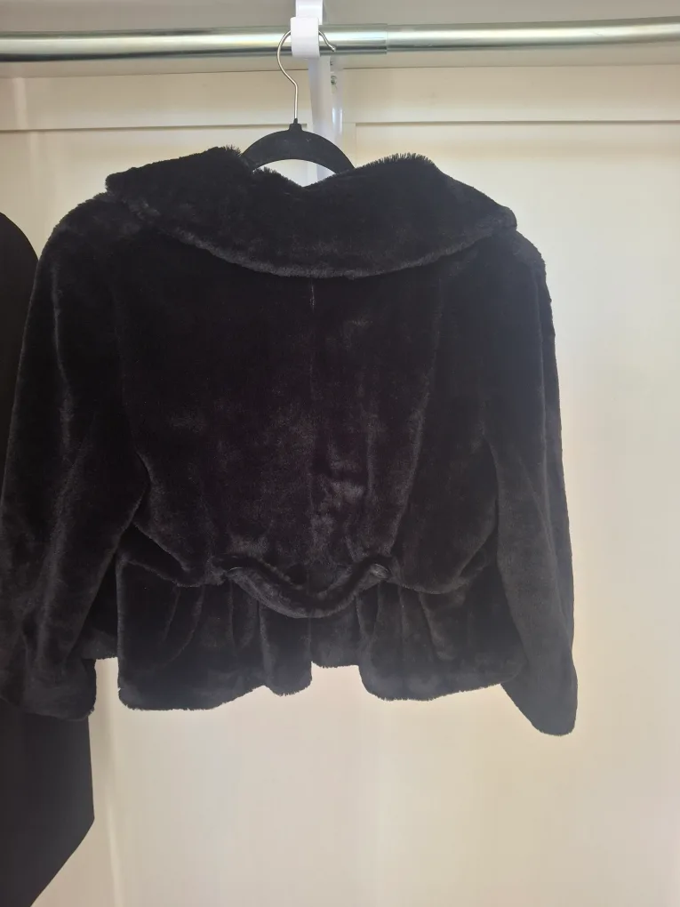 Mario Serrani Black Faux Fur Jacket thumbnail