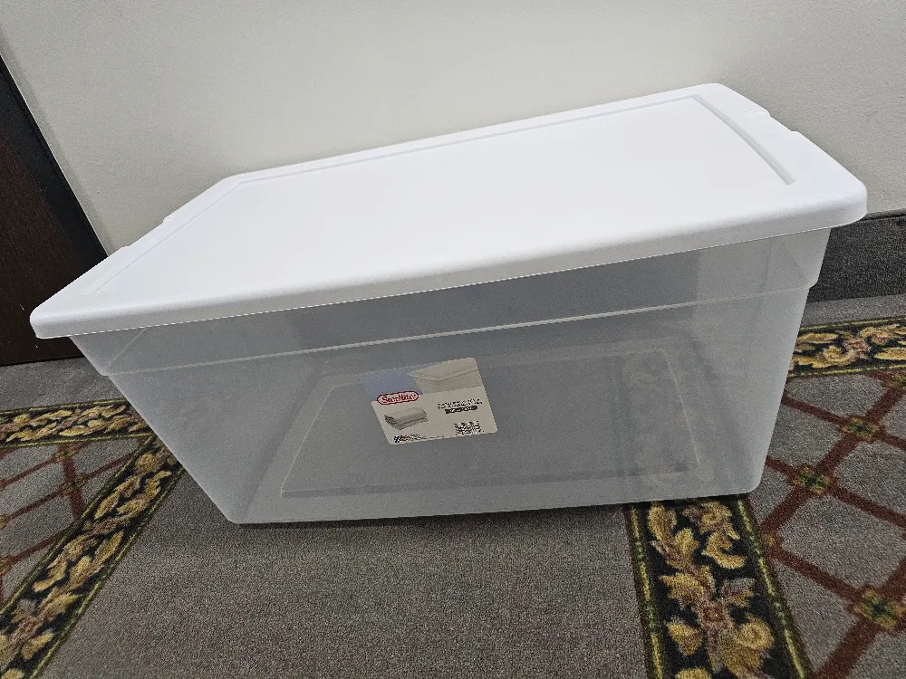 Sterilite 85 L/90 QT. Storage Box w/ Lid, White FAST PICK-UP thumbnail