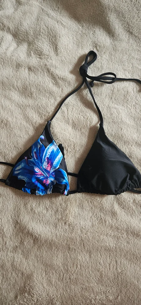 Floral/Black Bikini Top thumbnail