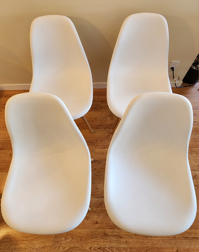 Set of 4 White Dining Chairs (currently disassembled) - photo 2