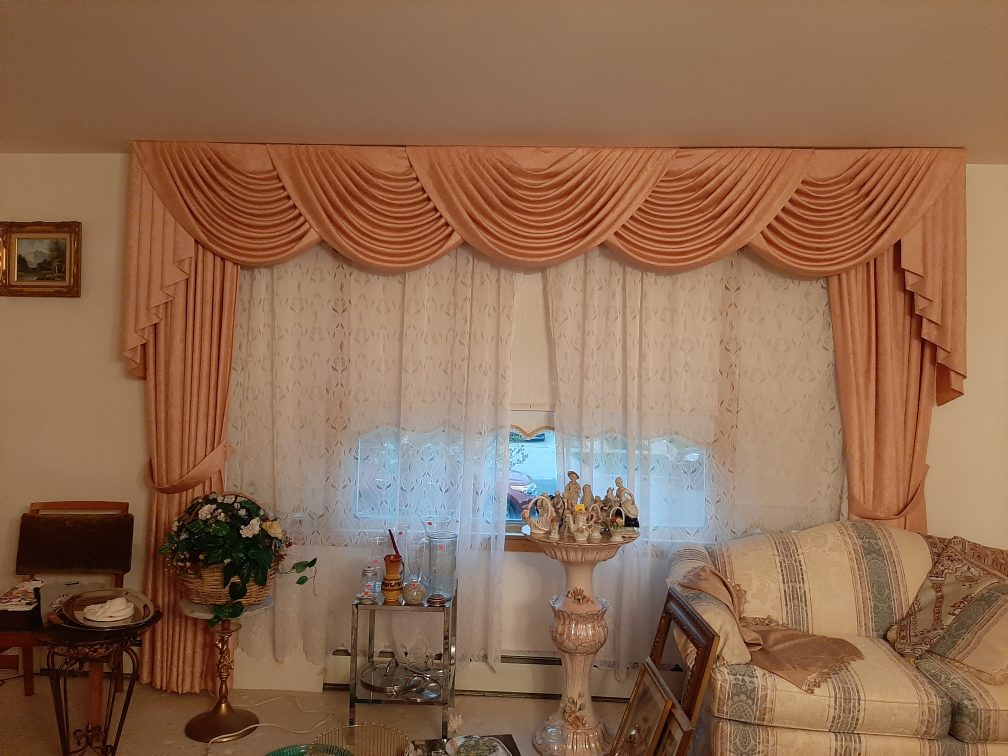 Vintage Peach Window drapes