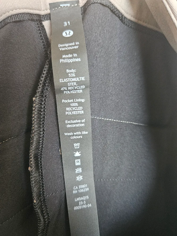 Lululemon 31x30 ABC Slim-Fit Trouser Warpstreme in Nomad image indicator(3)