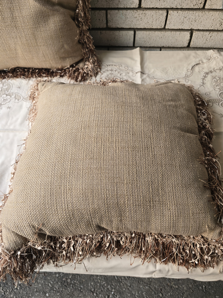 Two Decorative Throw Pillows - Brown - photo 2