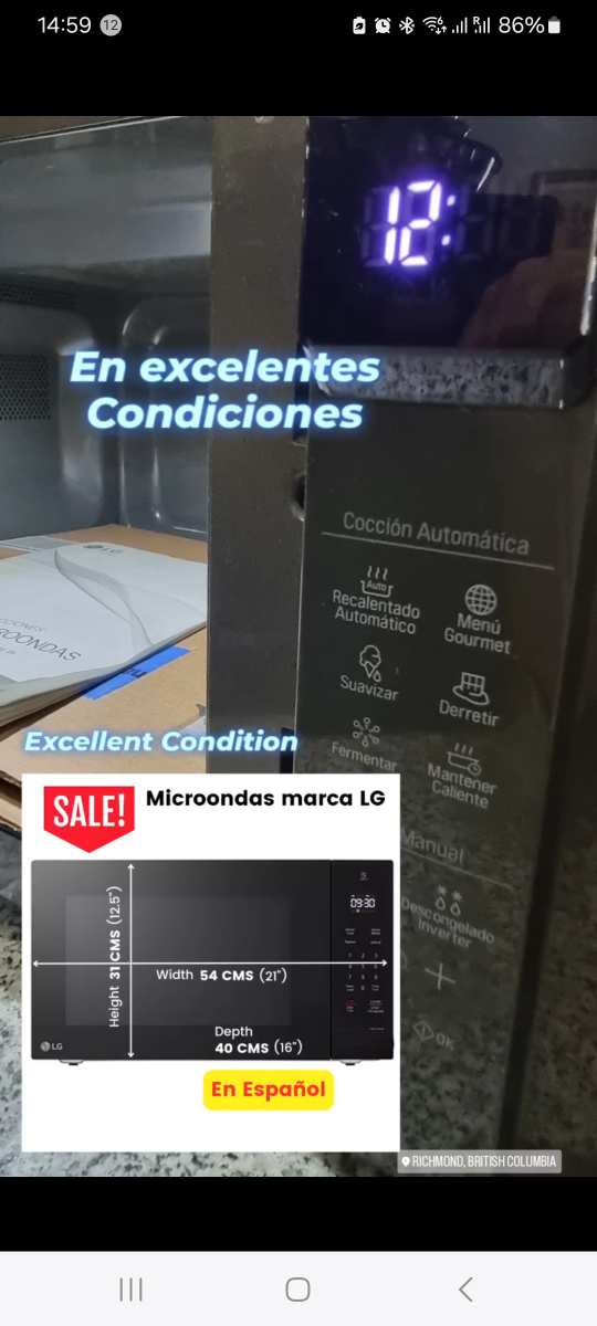 LG Microwave - Excellent Condition!