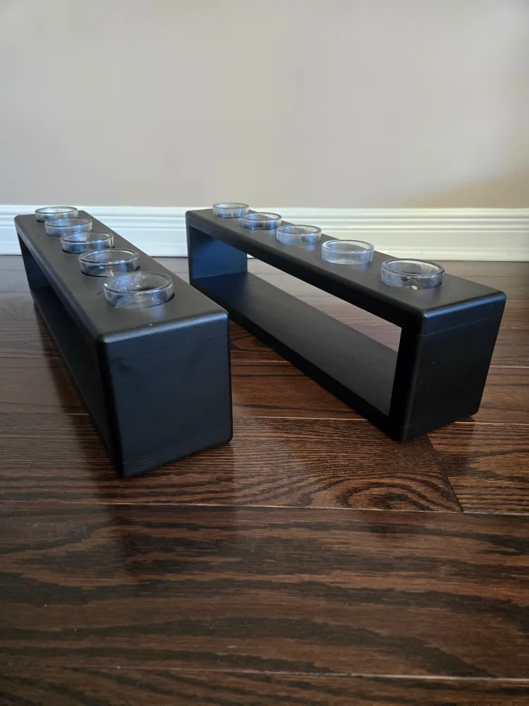 Set of Two Wooden Candle Holders thumbnail
