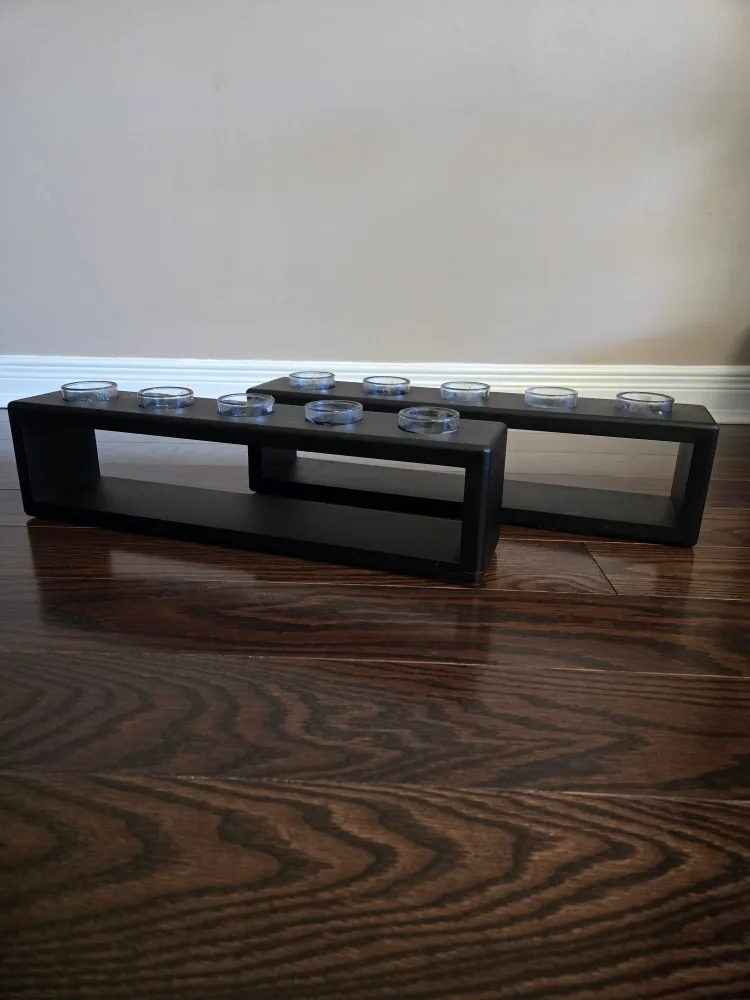 Set of Two Wooden Candle Holders image indicator(2)