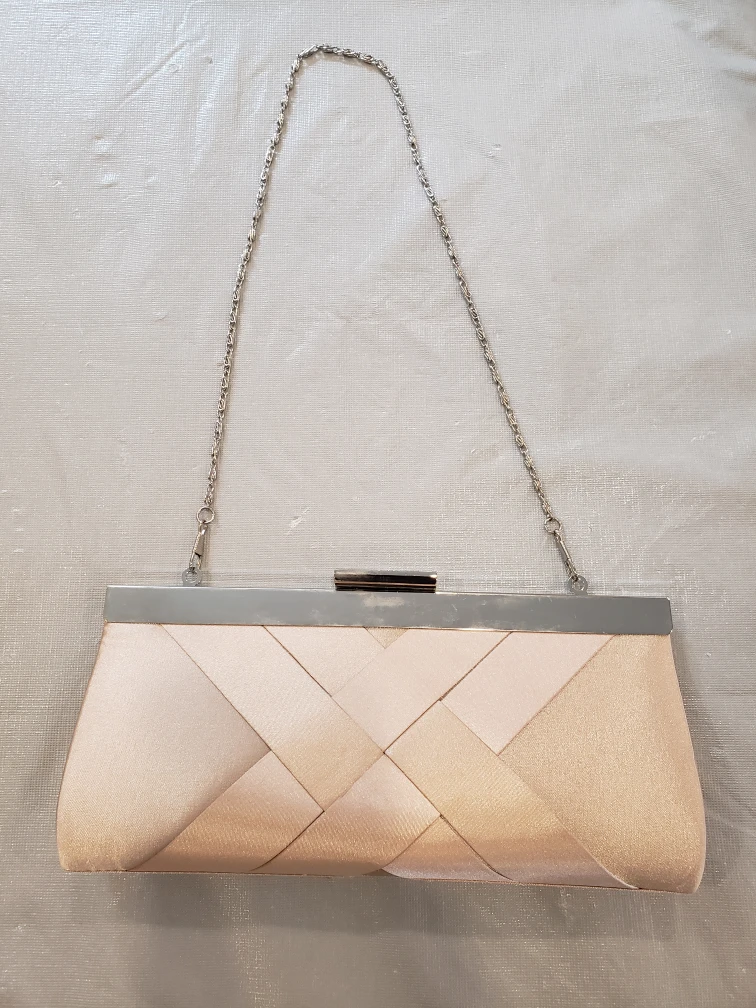 Champagne Evening Clutch with Chain Strap