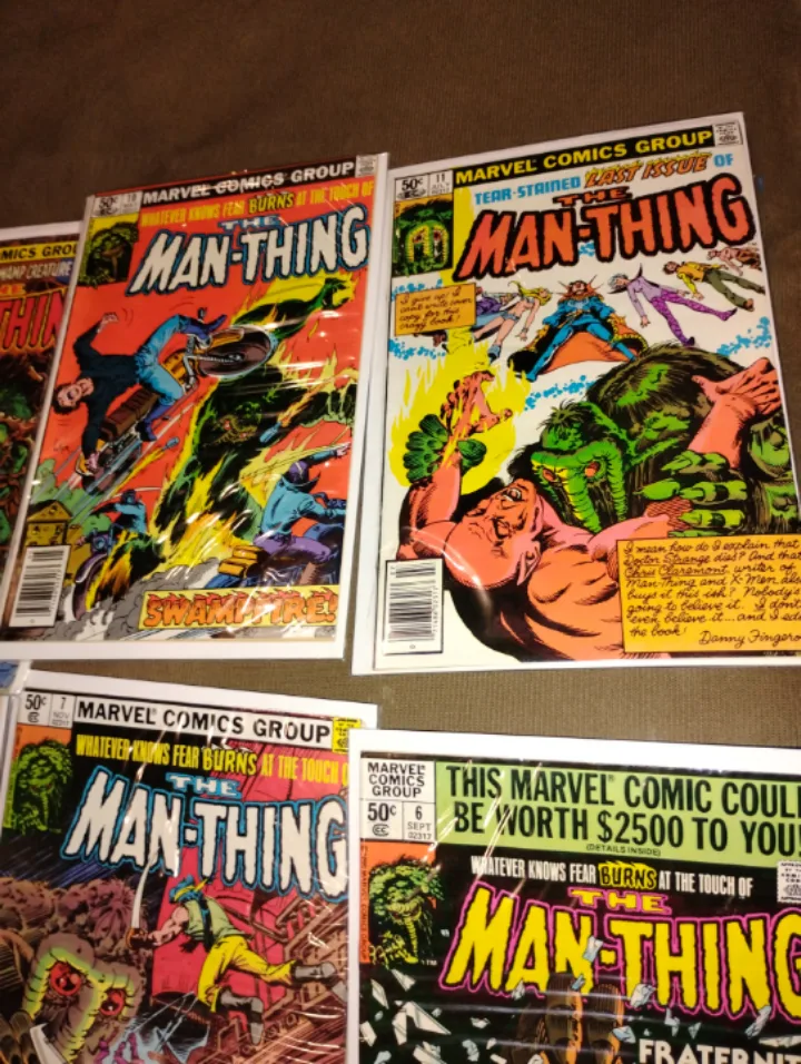 Marvel comics 1981 2nd run #2-11 MAN THING all newsstand image indicator(4)