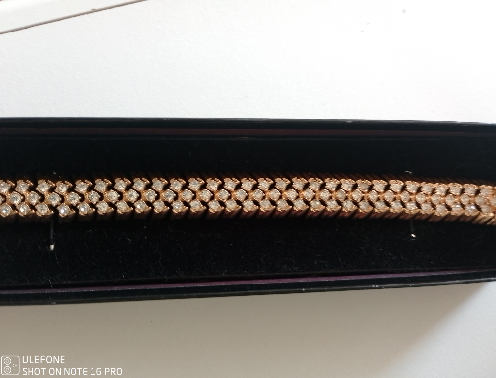Gold-tone Bracelet with Rhinestones - photo 2