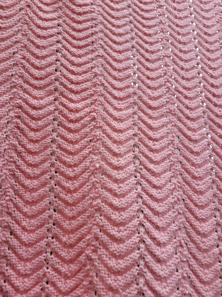 Pink Knitted Blanket. picnic Blankets image indicator(2)