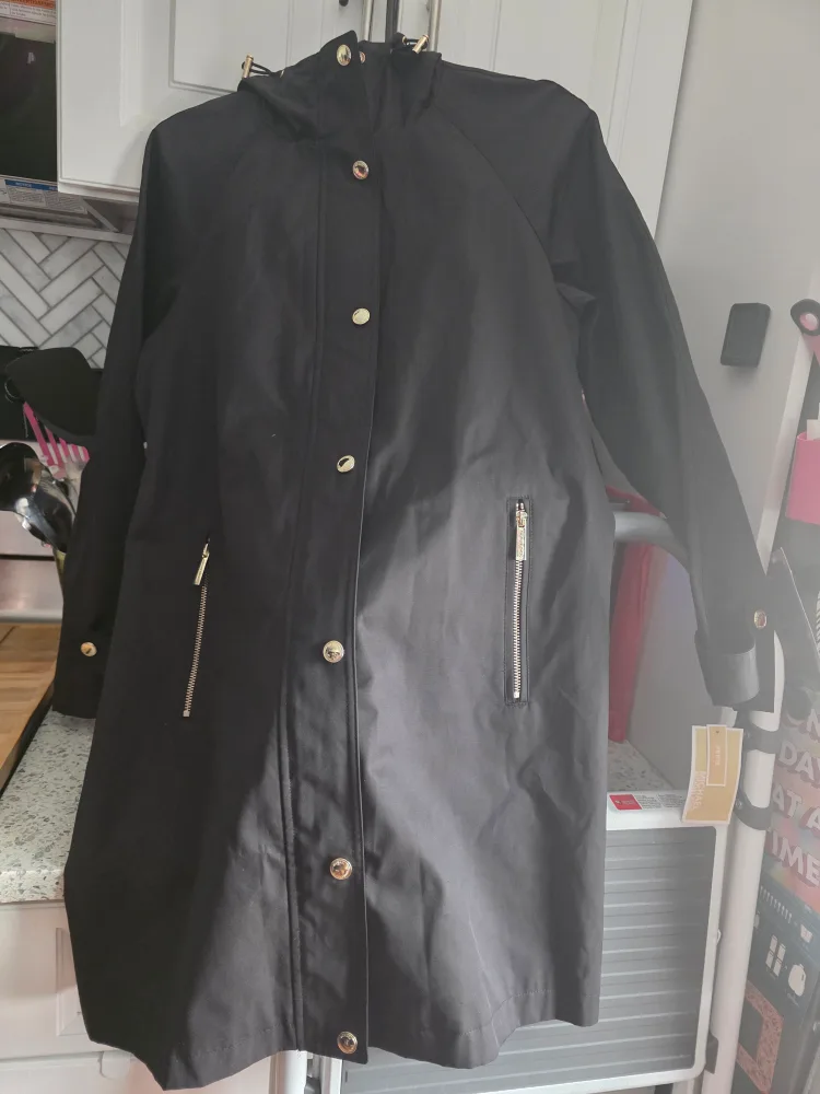 Michael Kors Black Raincoat - Size PM thumbnail