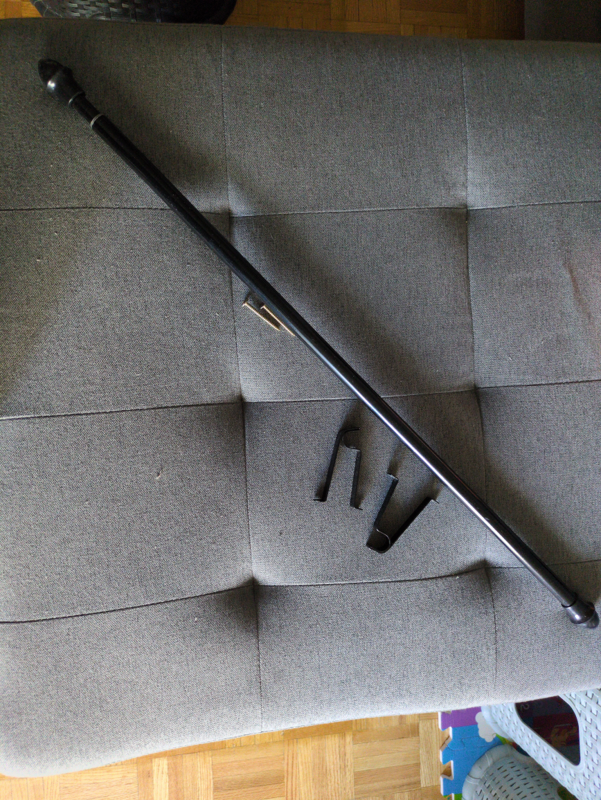 Black Curtain Rod with Brackets