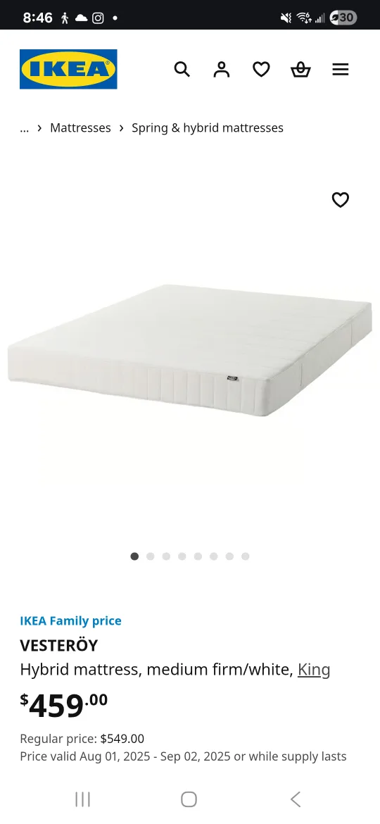 *BRAND NEW* IKEA VESTERÖY King Mattress image indicator(2)