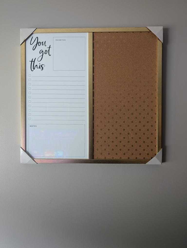 Gold Framed Cork & White Board