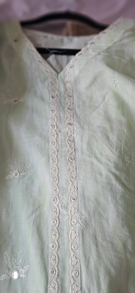 Light Green Embroidered Shalwar Kameez image indicator(2)