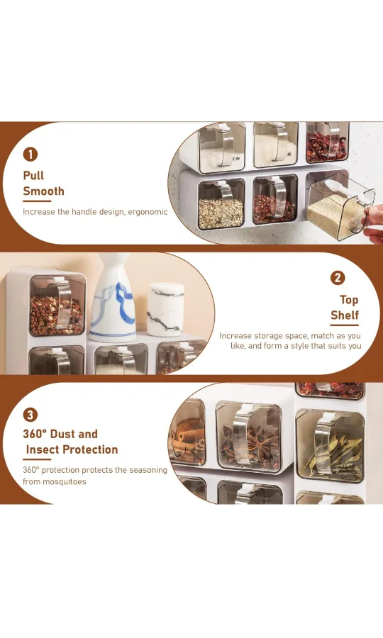 Spice Rack Organizer with 3 Containers image indicator(2)