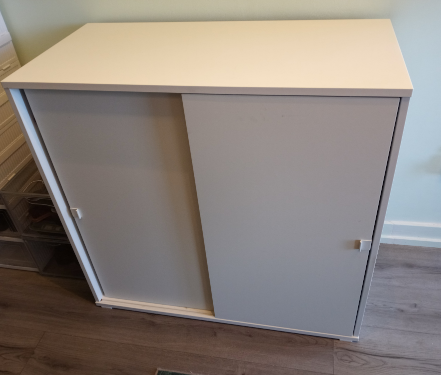 Ikea VIHALS white cabinet with sliding doors