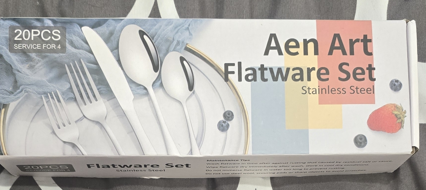 Aen Art 20-Piece Stainless Steel Flatware Set