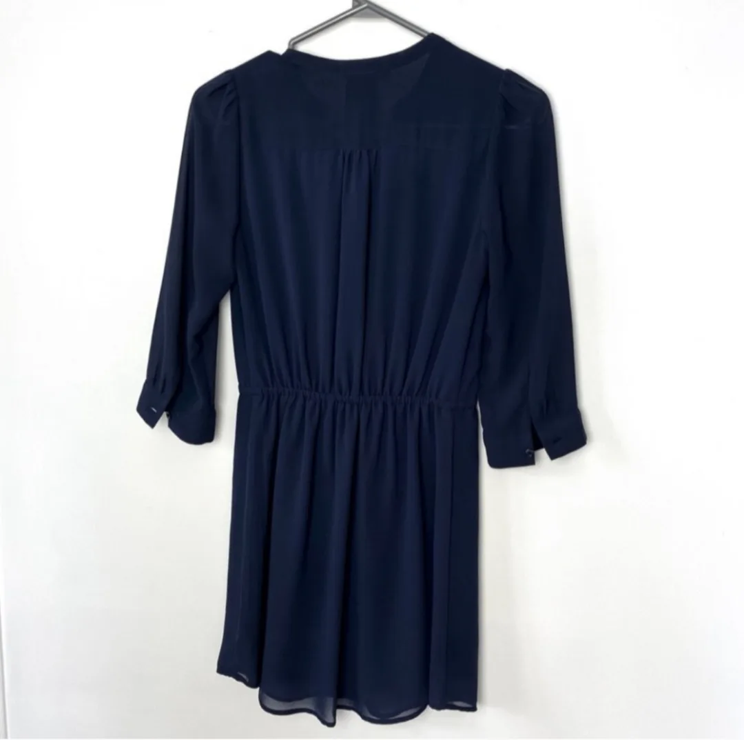 H&M Ruffle Mini Dress Navy image indicator(3)