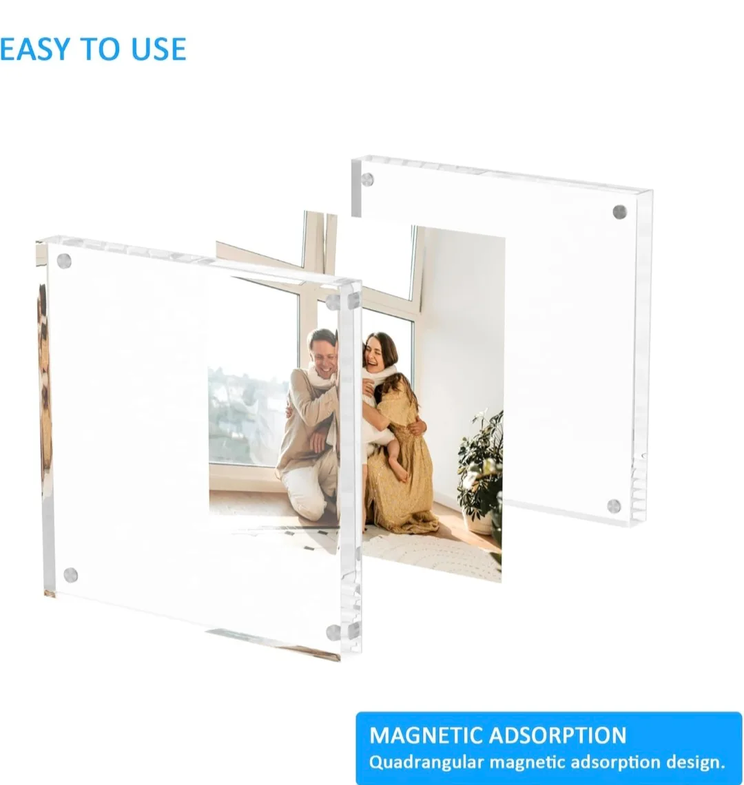 Pack of 5 - Acrylic Magnetic Photo Frame 4x4" Pack image indicator(4)