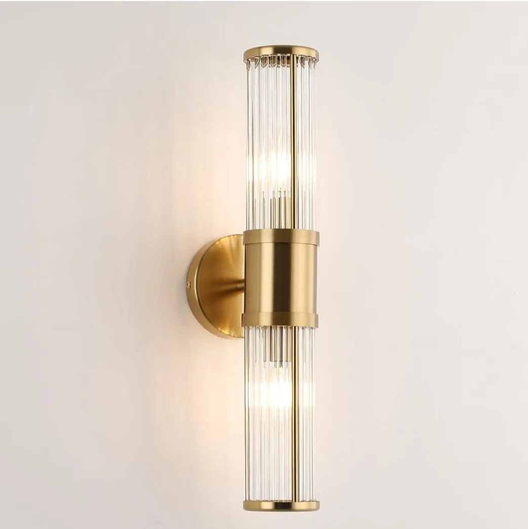 Brass & Crystal Wall Sconce Lighting thumbnail