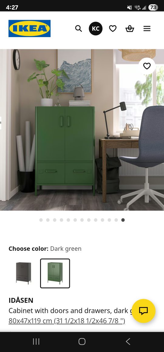 IKEA IDÅSEN Dark Green Cabinet - photo 4