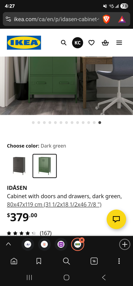 IKEA IDÅSEN Dark Green Cabinet - photo 5
