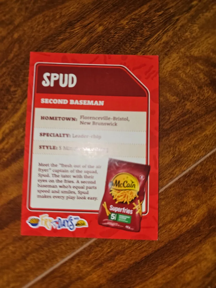 McCain Fry Days Spud Baseball Card image indicator(2)