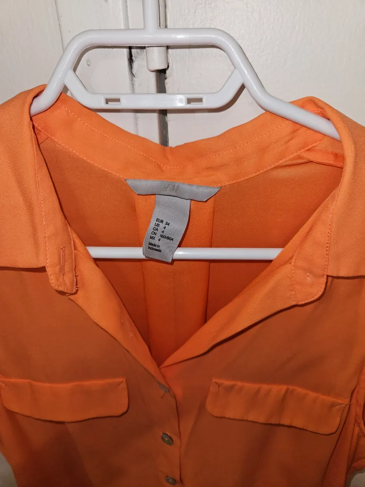 H&M Orange Sleeveless Dress - Size 4 image indicator(2)