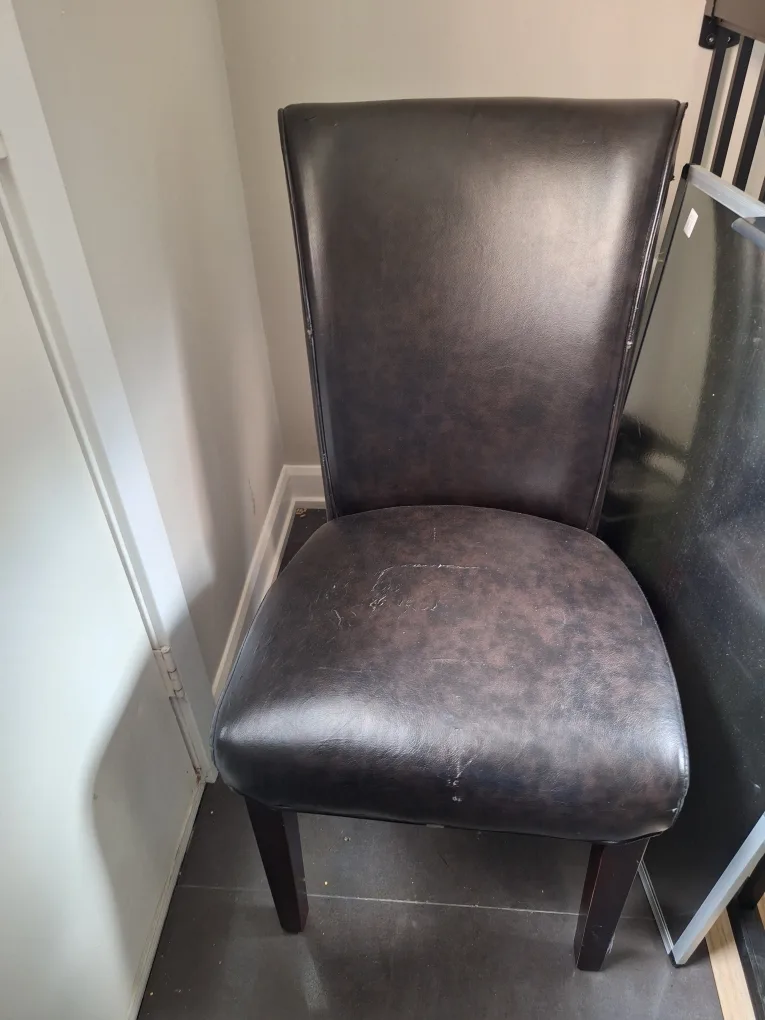 Brown Leather Dining Chair