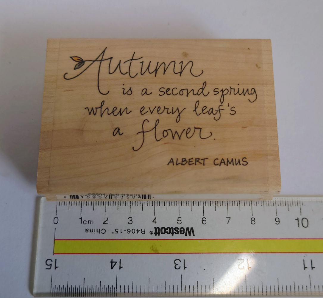 Autumn Quote Albert Camus Rubber Stamp - photo 2