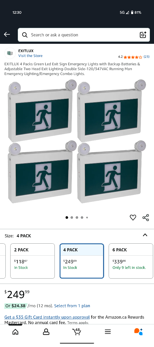 EXITLUX 4-Pack Green LED Exit Sign - photo 5