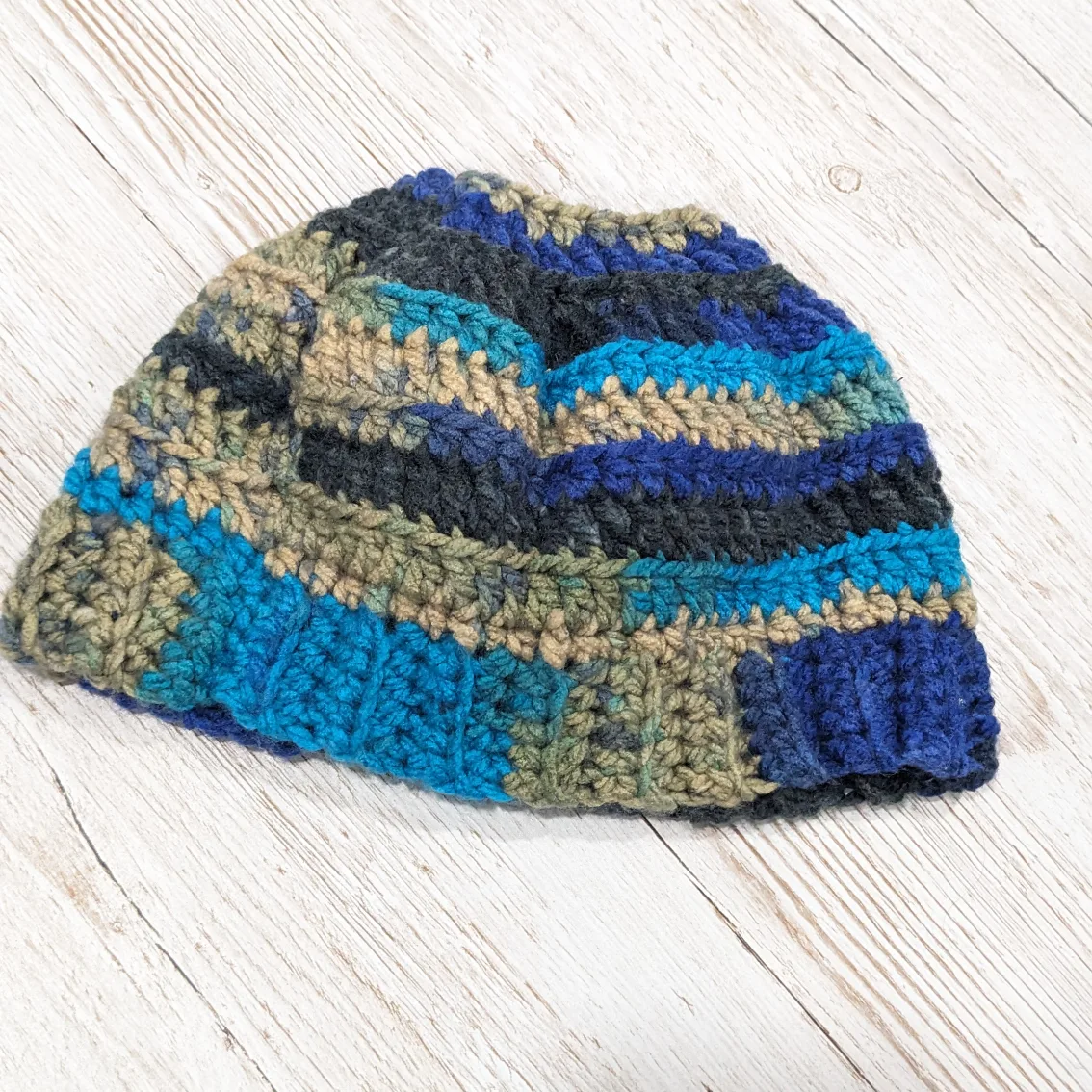 🧡Handmadel Bun/ Ponytail Beanie image indicator(3)