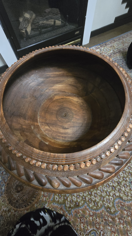 Hand Carved Wooden Table - photo 3