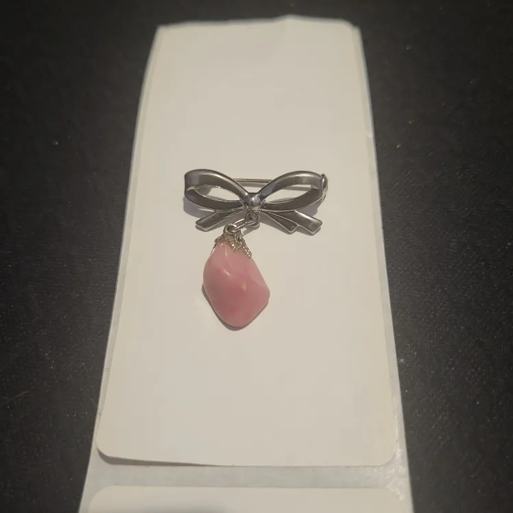Bow Brooch with Pink Stone thumbnail