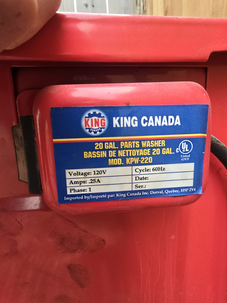 King Canada 20 Gal. Parts Washer KPW-220 - photo 2