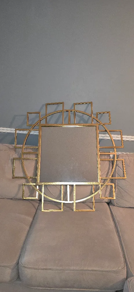 Huge Gold Geometric Wall Mirror-oversize thumbnail