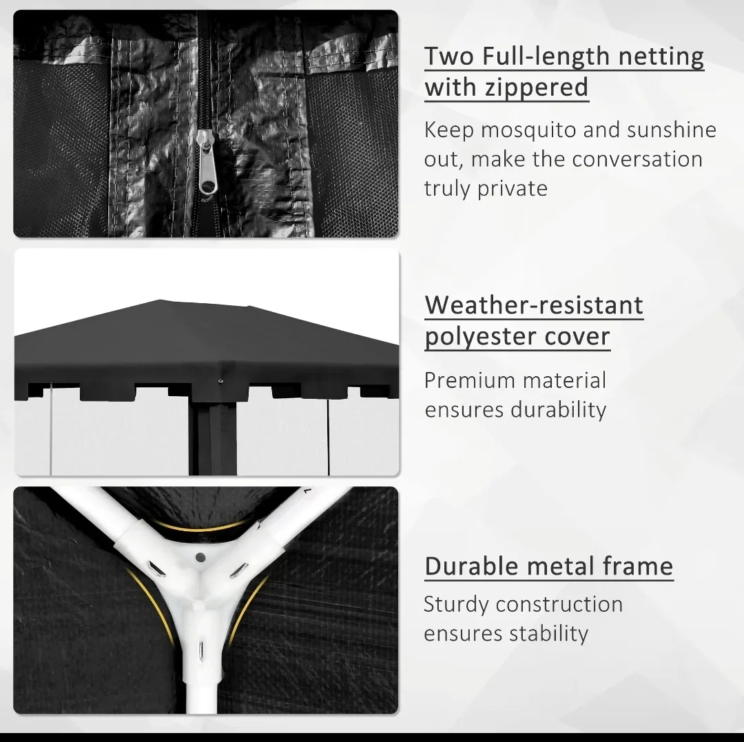 🌞 10 × 13 ft Outdoor Gazebo Canopy with Mesh Sidewalls image indicator(5)