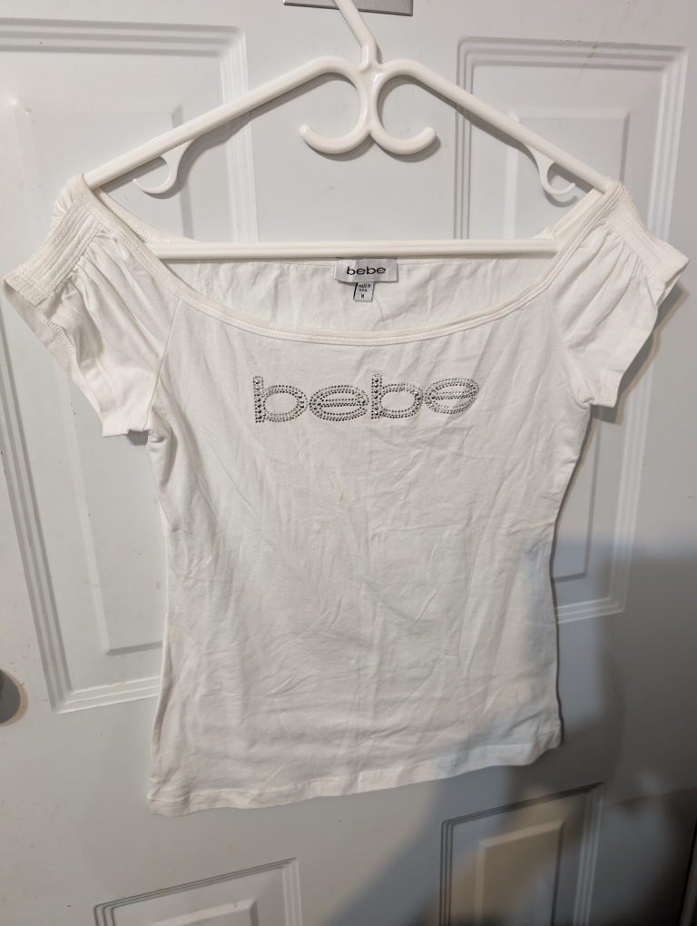 Bebe White Off-Shoulder Top - Size M