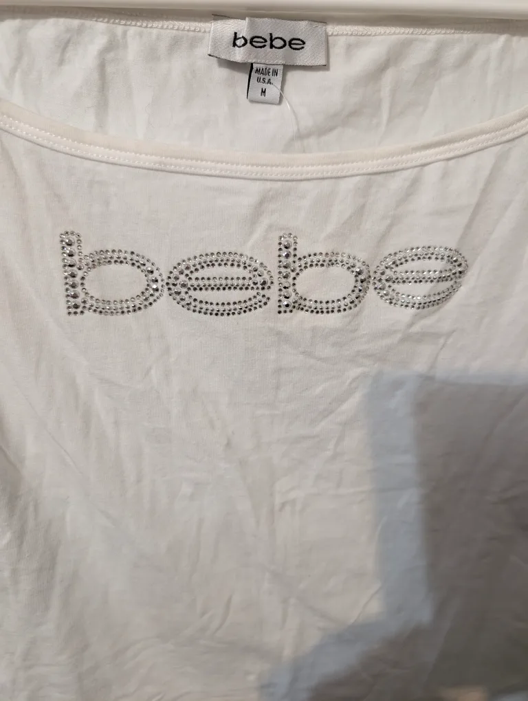 Bebe White Off-Shoulder Top - Size M image indicator(2)