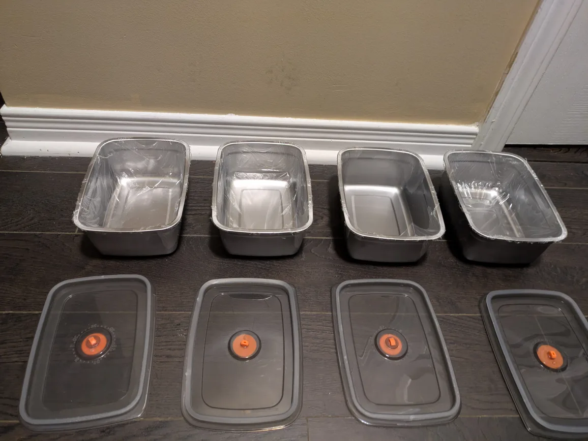 New 1500ml  4 Stainless Steel Food Storage Containers - thumbnail